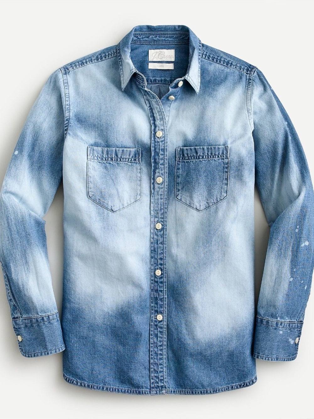 J.Crew Classic-fit bleached-out chambray shirt